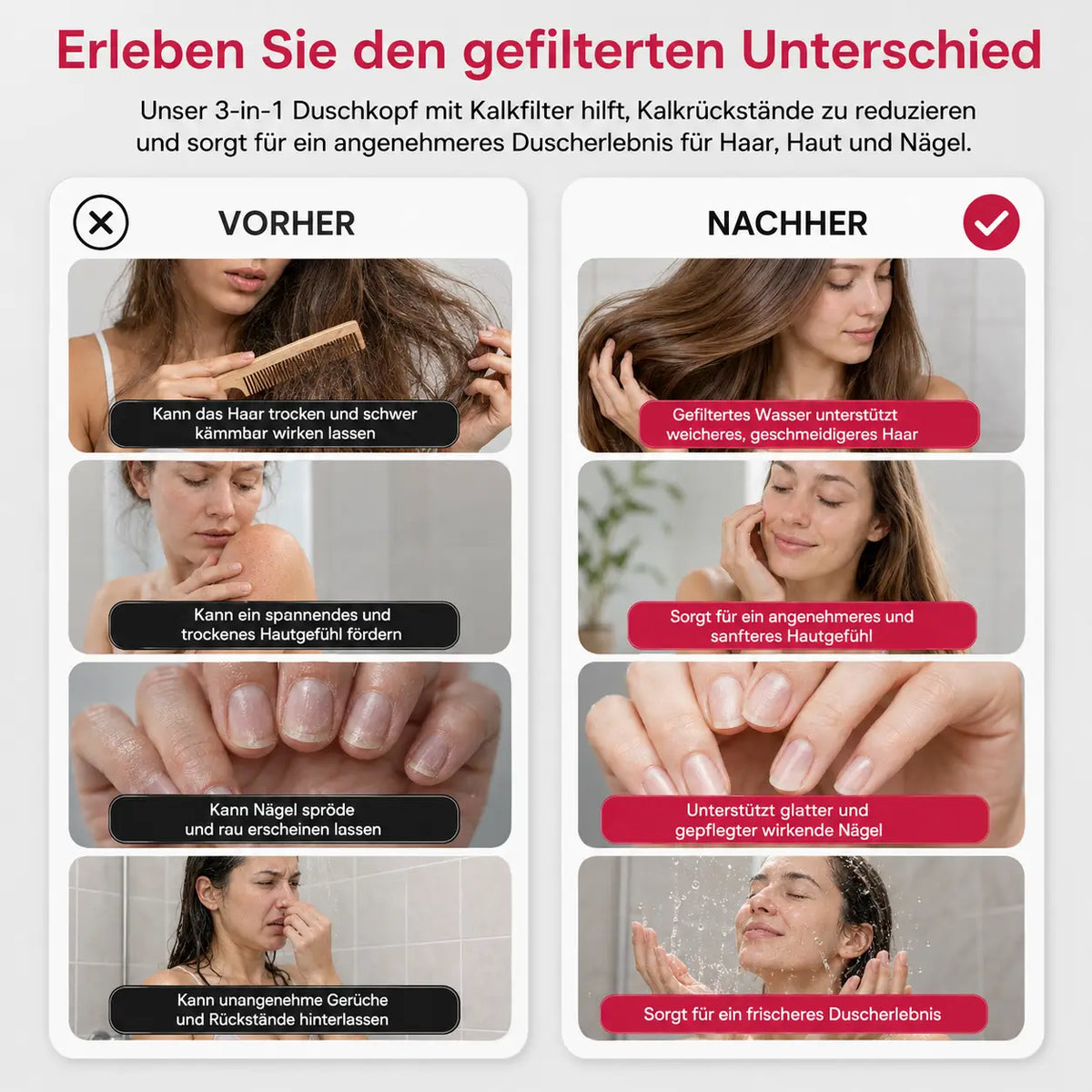 OVEL GLOW - 3-in-1 Filter Duschsystem + Pflegeaufsätze